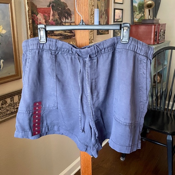 NWT GAP womens loose slouchy drawstring shorts pockets 3.5” inseam XL blue - Picture 2 of 11
